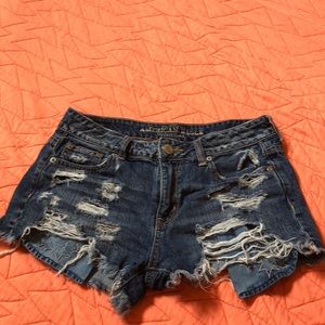 ripped american eagle jean shorts